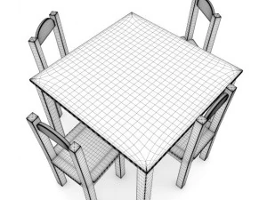 kids table and chairs 3D Model