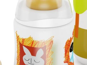 milk bottles and soother 3D Model