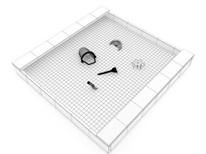 wooden sandpit 3D-Modell