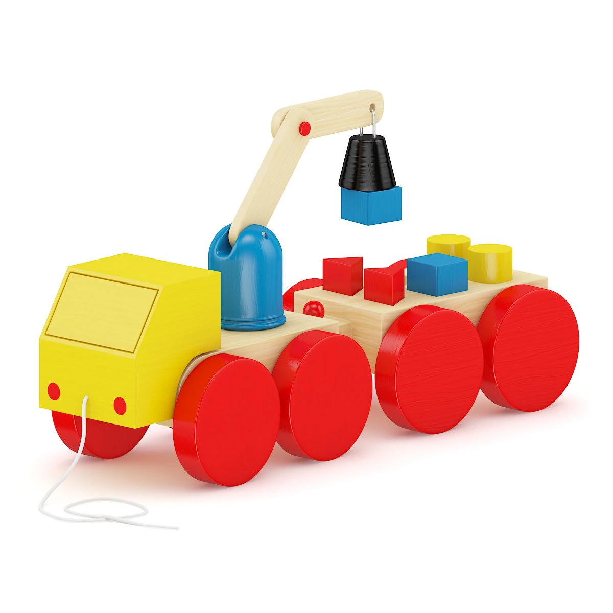 wooden car toy 3D Model .c4d .max .obj .3ds .fbx .stl .blend