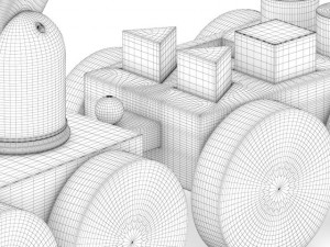 wooden car toy Modello 3D