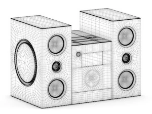 mini hifi set 2 3D Model