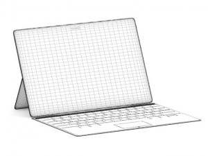 tablet with keyboard 3D 모델