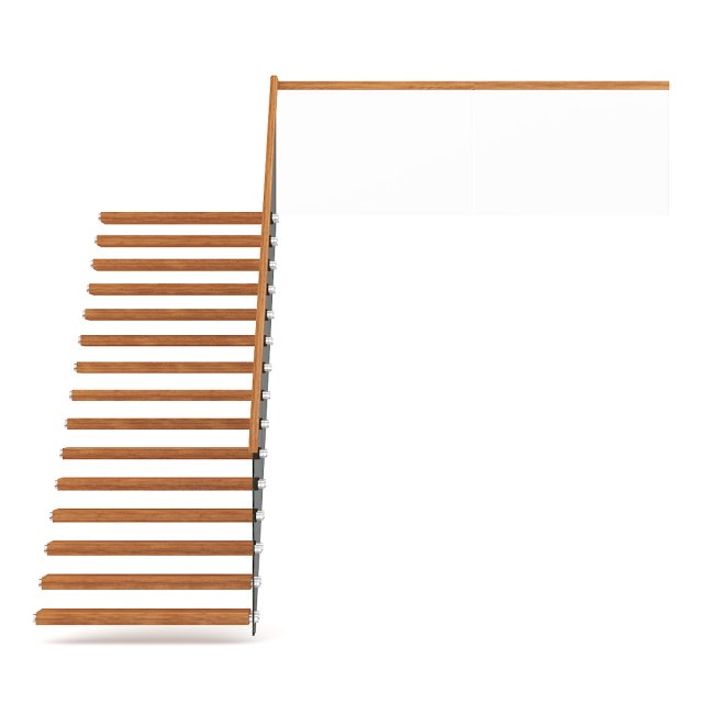 wooden stairs 1 3D Model .c4d .max .obj .3ds .fbx .stl .blend 