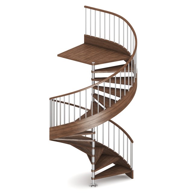 wooden spiral stairs 1 Modèle 3D .c4d .max .obj .3ds .fbx .stl .blend 