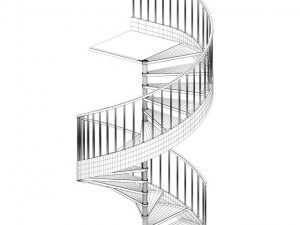 wooden spiral stairs 1 Modèle 3D