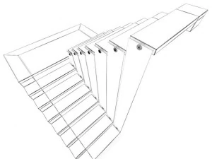 wooden stairs 2 3D Model