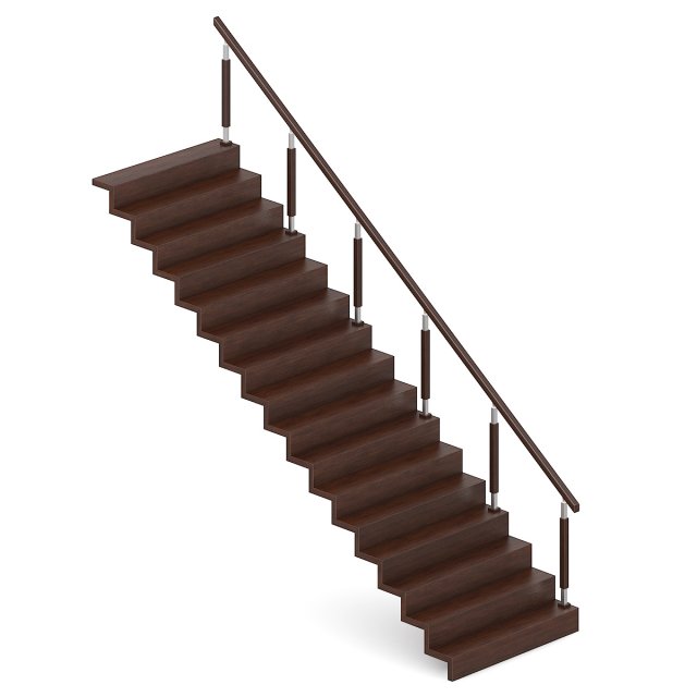 wooden stairs 3 3D Model .c4d .max .obj .3ds .fbx .stl .blend 