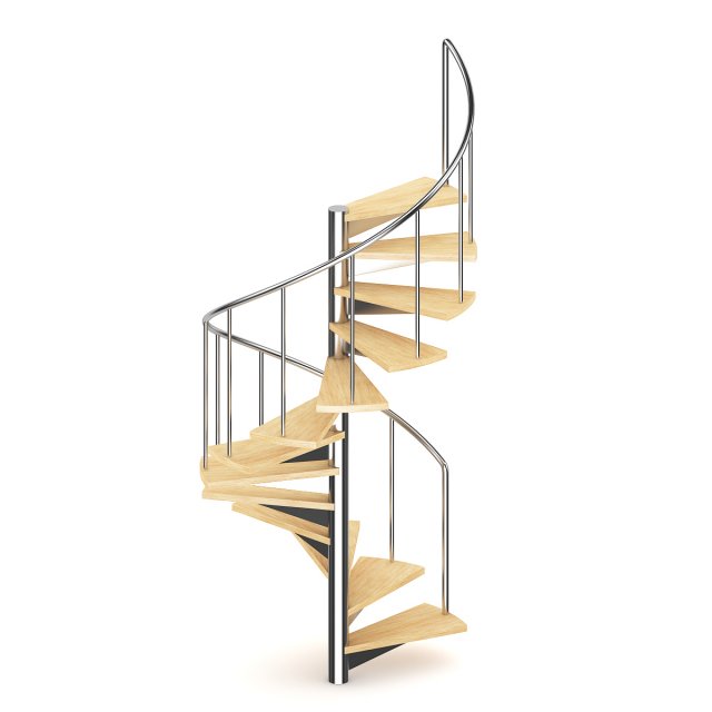 wooden spiral stairs 2 Model 3D .c4d .max .obj .3ds .fbx .stl .blend 