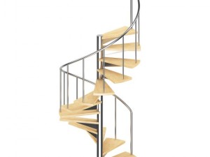 wooden spiral stairs 2 3D Model