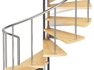 wooden spiral stairs 2 Model 3D