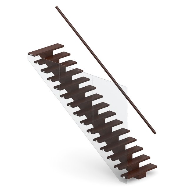 wooden stairs 4 Model 3D .c4d .max .obj .3ds .fbx .stl .blend 