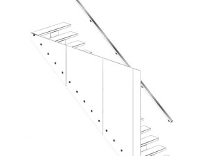 wooden stairs 4 Model 3D