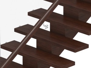 wooden stairs 4 Model 3D