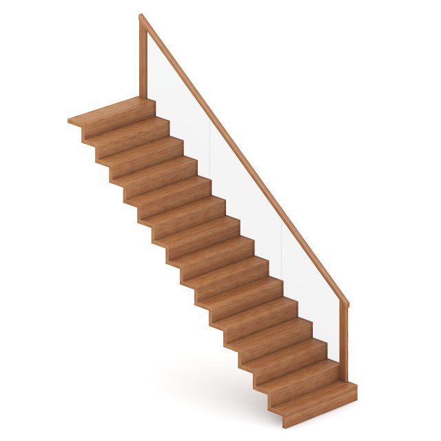 wooden stairs 5 Model 3D .c4d .max .obj .3ds .fbx .stl .blend 