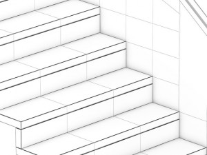 wooden stairs 5 Model 3D