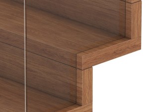 wooden stairs 5 Model 3D