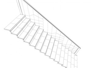 wooden stairs 5 Model 3D