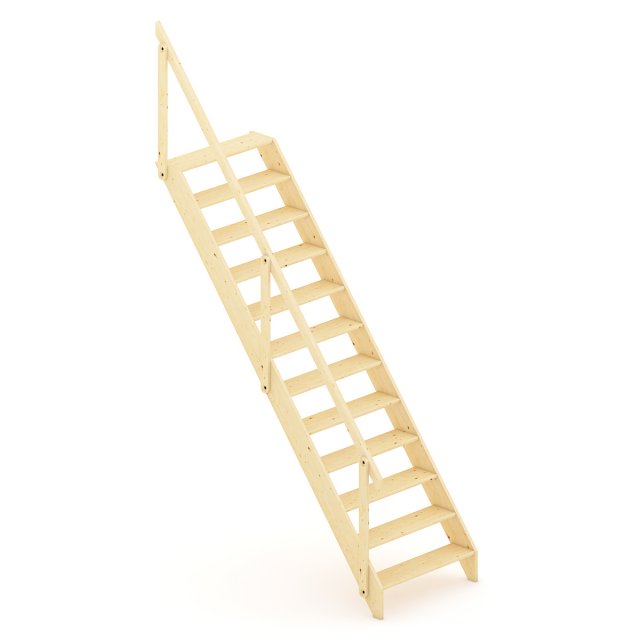 wooden stairs 6 3D Модель .c4d .max .obj .3ds .fbx .stl .blend 