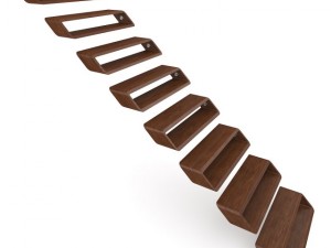 wooden stairs 8 Model 3D