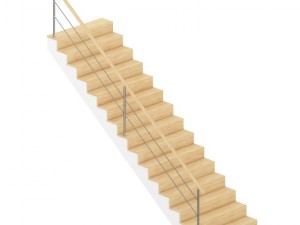 wooden stairs 9 3D Model