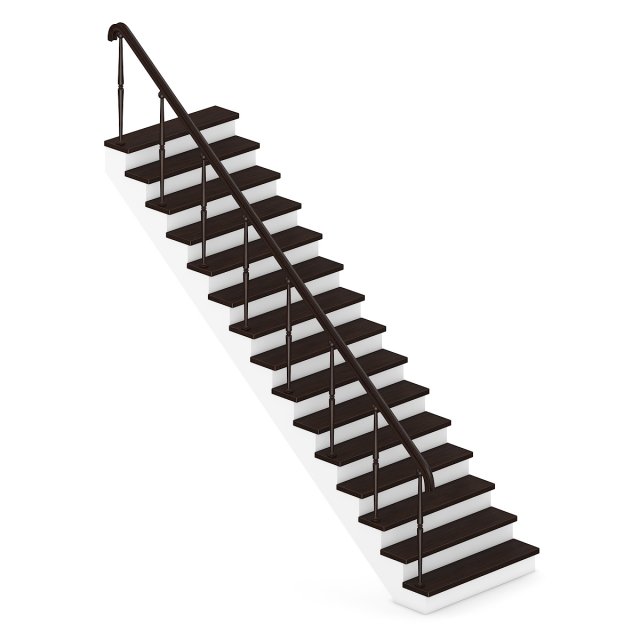 wooden stairs 10 3D Model .c4d .max .obj .3ds .fbx .stl .blend 