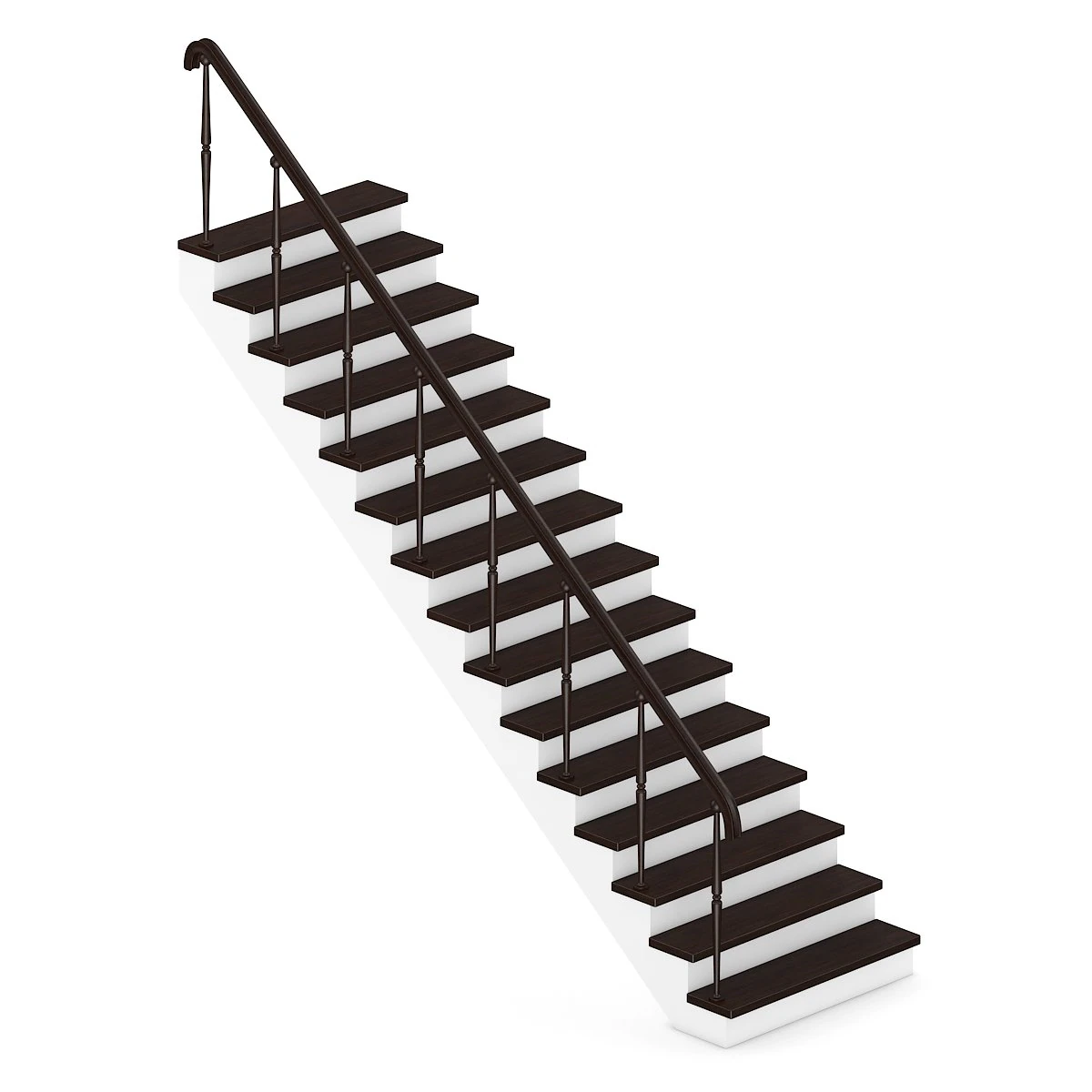 wooden stairs 10 3D Model .c4d .max .obj .3ds .fbx .stl .blend 