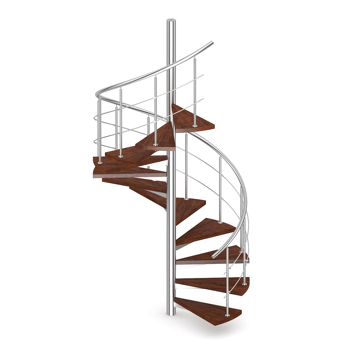 wooden spiral stairs 3 3D Model .c4d .max .obj .3ds .fbx .stl .blend 