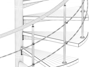wooden spiral stairs 3 3D मॉडल