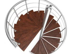wooden spiral stairs 3 3D Model