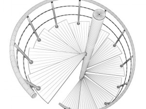 wooden spiral stairs 3 3D मॉडल