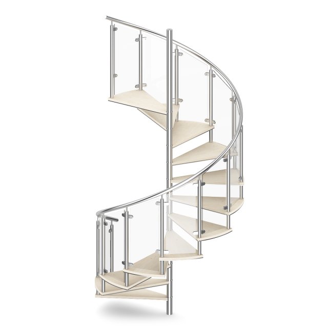 wooden spiral stairs 4 3D Model .c4d .max .obj .3ds .fbx .stl .blend 