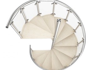 wooden spiral stairs 4 3D Model