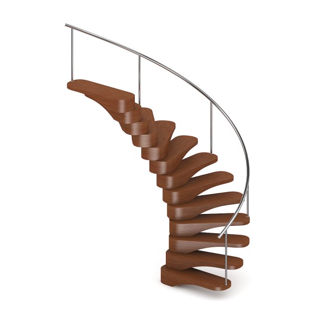 wooden spiral stairs 5 Model 3D .c4d .max .obj .3ds .fbx .stl .blend 