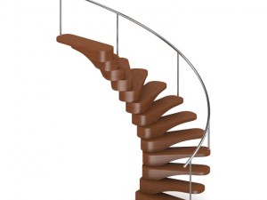 wooden spiral stairs 5 3D Model