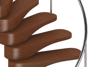 wooden spiral stairs 5 Model 3D