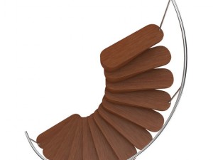 wooden spiral stairs 5 Model 3D
