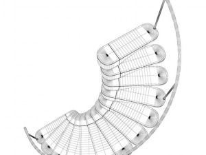 wooden spiral stairs 5 Model 3D