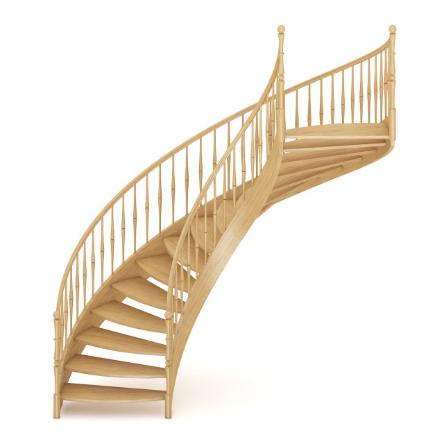 wooden spiral stairs 6 3D मॉडल .c4d .max .obj .3ds .fbx .stl .blend 