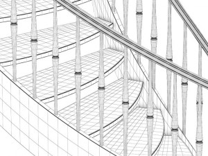 wooden spiral stairs 6 3D मॉडल