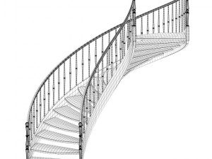 wooden spiral stairs 6 3D मॉडल