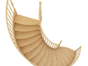 wooden spiral stairs 6 3D मॉडल