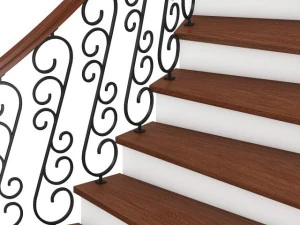 wooden spiral stairs 7 3D Model