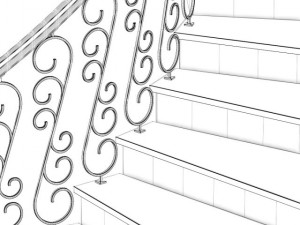 wooden spiral stairs 7 3D Model