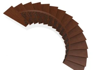 wooden spiral stairs 7 3D Model