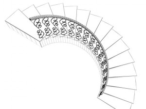 wooden spiral stairs 7 3D Model