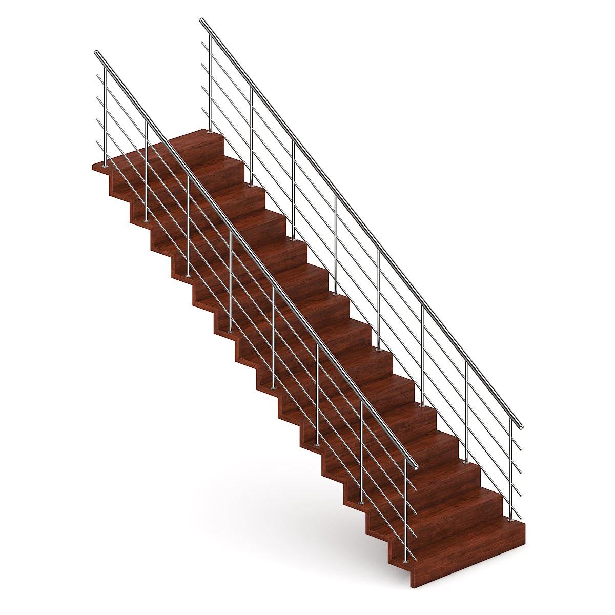 wooden stairs 12 3D Model .c4d .max .obj .3ds .fbx .stl .blend