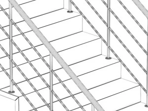 wooden stairs 12 3D Model