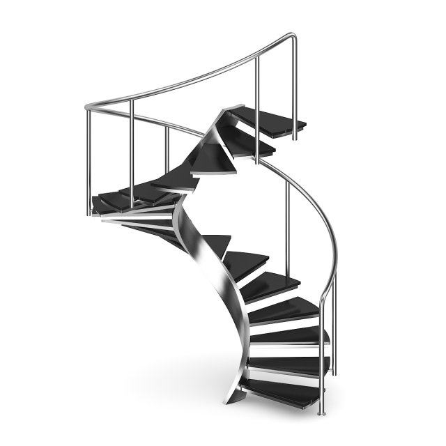 black metal spiral stairs 3D-Modell .c4d .max .obj .3ds .fbx .stl .blend 