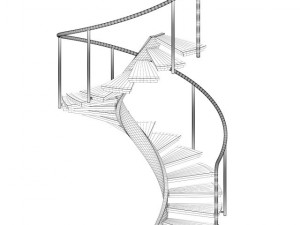 black metal spiral stairs 3D-Modell